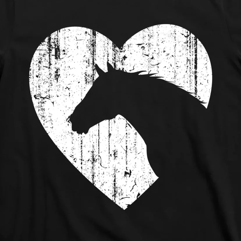 Horse Heart Silhouette For Cowgirl Equestrian Graphic Print Gift T-Shirt