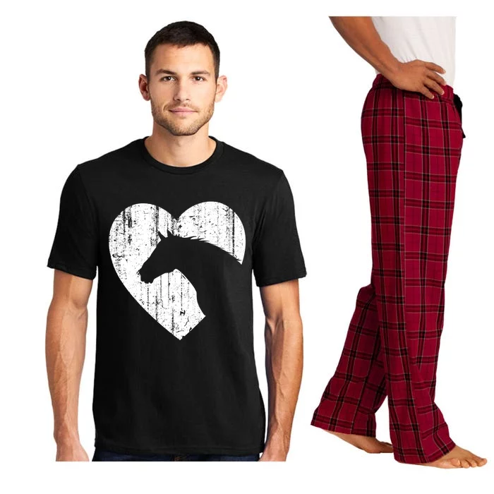 Horse Heart Silhouette For Cowgirl Equestrian Graphic Print Gift Pajama Set