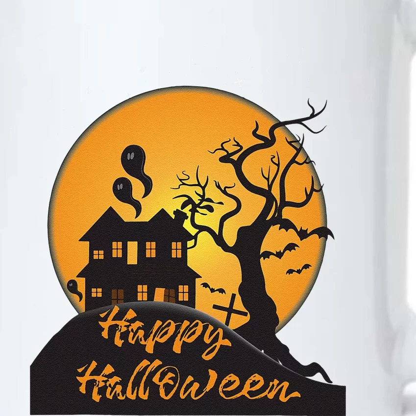 Happy Halloween Spooky Haunted House Black Color Changing Mug