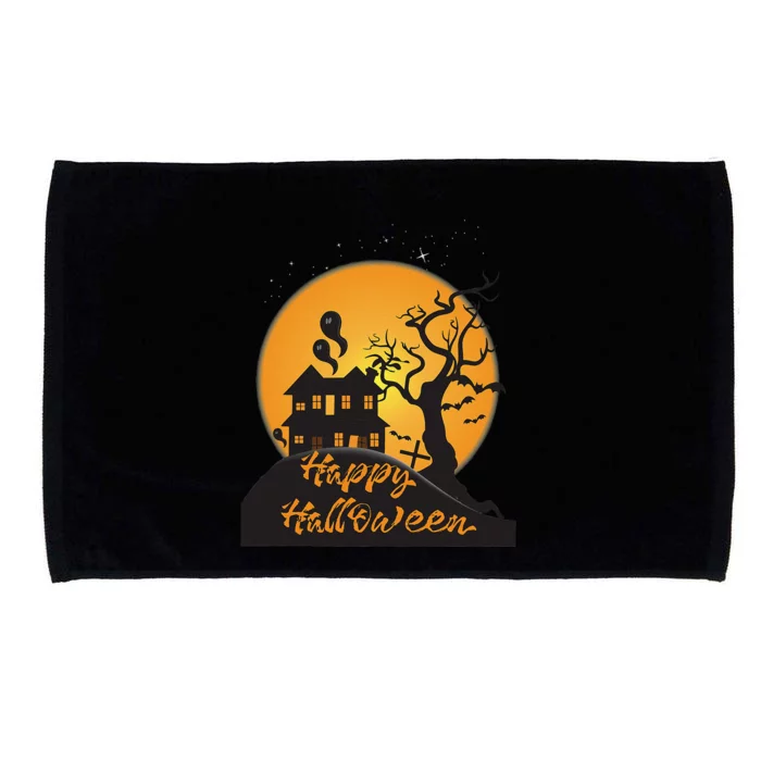 Happy Halloween Spooky Haunted House Microfiber Hand Towel