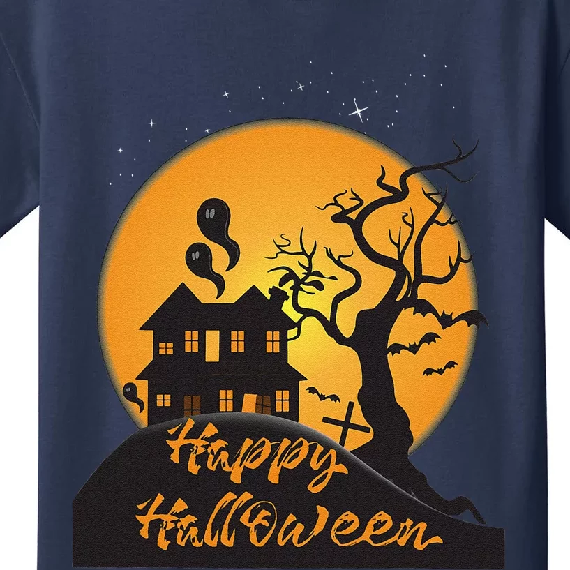 Happy Halloween Spooky Haunted House Kids T-Shirt