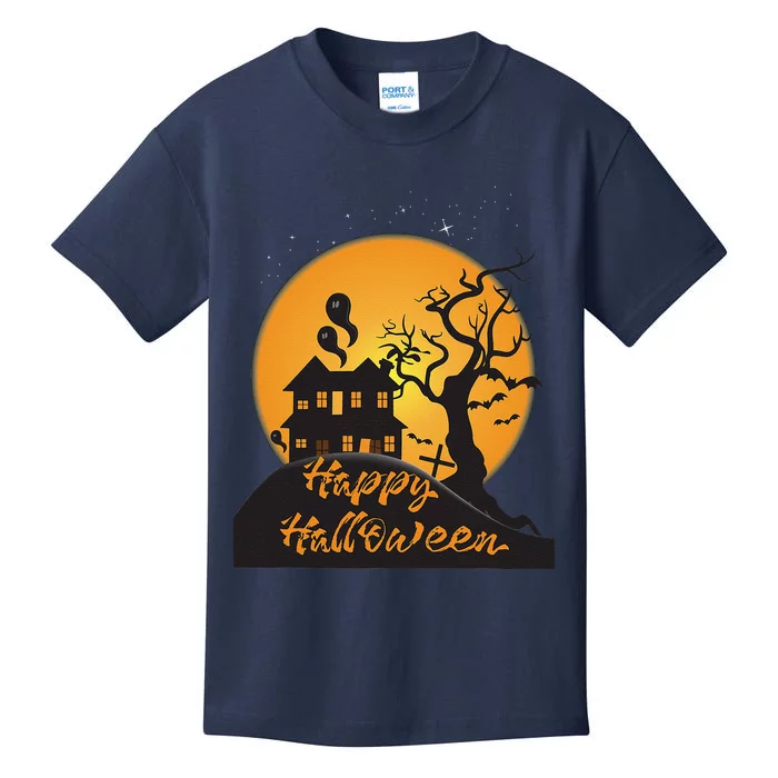 Happy Halloween Spooky Haunted House Kids T-Shirt