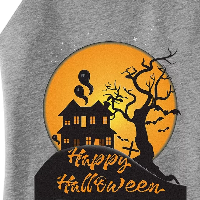 Happy Halloween Spooky Haunted House Women’s Perfect Tri Rocker Tank