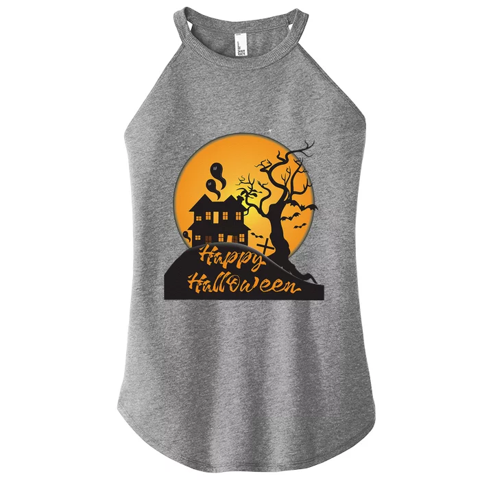 Happy Halloween Spooky Haunted House Women’s Perfect Tri Rocker Tank