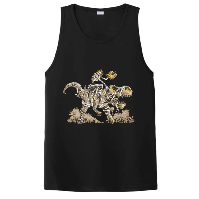 Happy Halloween Skeleton Mummy Dinosuar TRex Great Gift Performance Tank