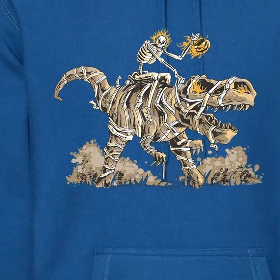 Happy Halloween Skeleton Mummy Dinosuar TRex Great Gift Premium Hoodie