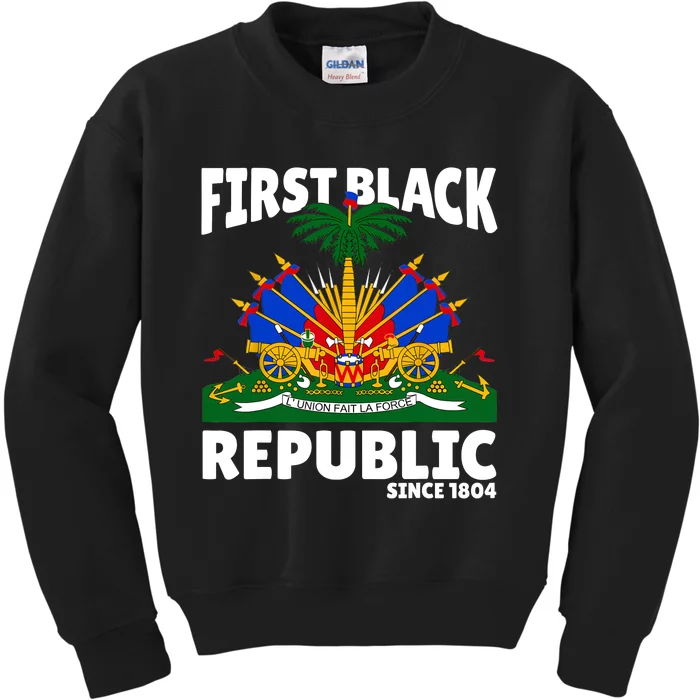 Haiti Heritage Since 1804 Proud Zoe Happy Haitian Flag Day Kids Sweatshirt