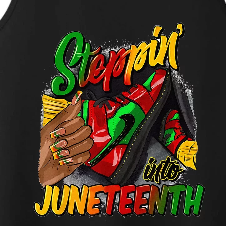 High Heels Steppin Into Juneteenth Africa Black Man Performance Tank