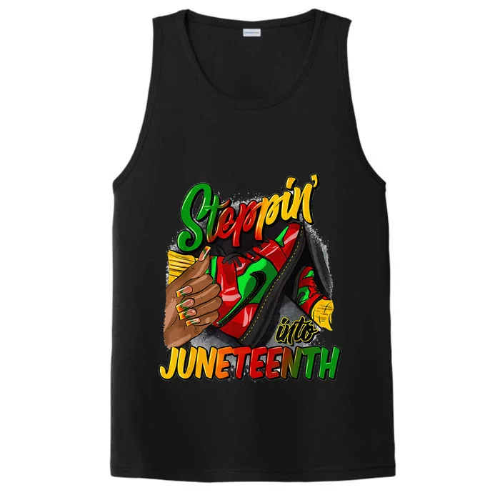 High Heels Steppin Into Juneteenth Africa Black Man Performance Tank