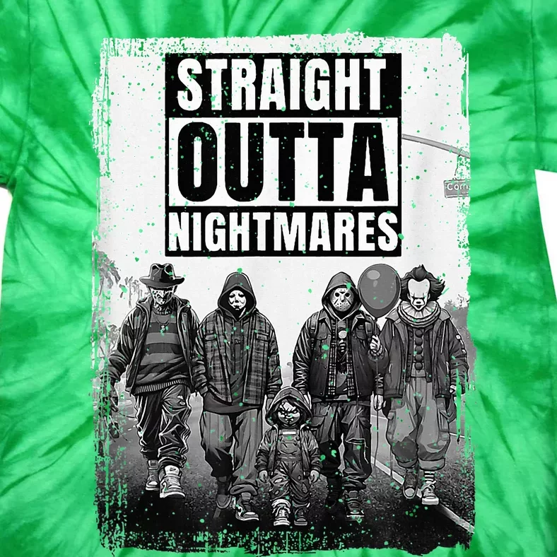 Horror Halloween Scary Straight Outta Nightmares Tie-Dye T-Shirt