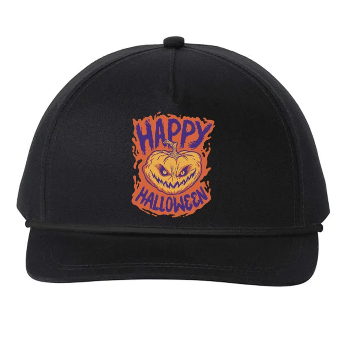 Happy Halloween Spooky Pumpkin Snapback Five-Panel Rope Hat