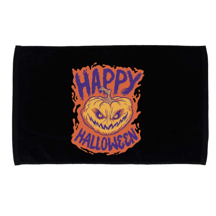 Happy Halloween Spooky Pumpkin Microfiber Hand Towel