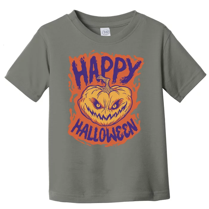 Happy Halloween Spooky Pumpkin Toddler T-Shirt