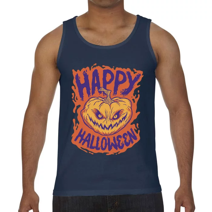 Happy Halloween Spooky Pumpkin Comfort Colors® Tank Top