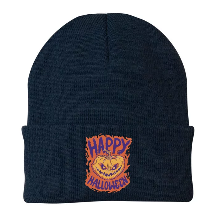 Happy Halloween Spooky Pumpkin Knit Cap Winter Beanie