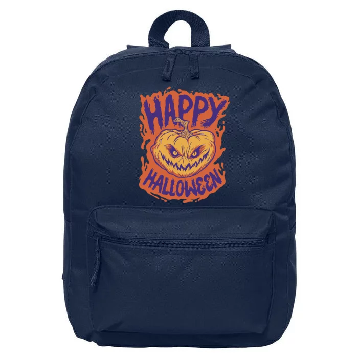 Happy Halloween Spooky Pumpkin 16 in Basic Backpack