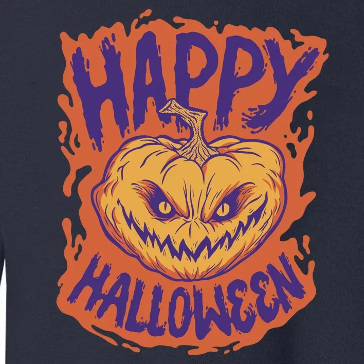 Happy Halloween Spooky Pumpkin Toddler Sweatshirt