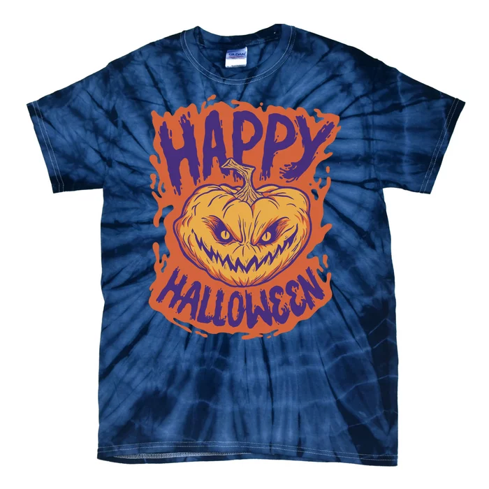 Happy Halloween Spooky Pumpkin Tie-Dye T-Shirt