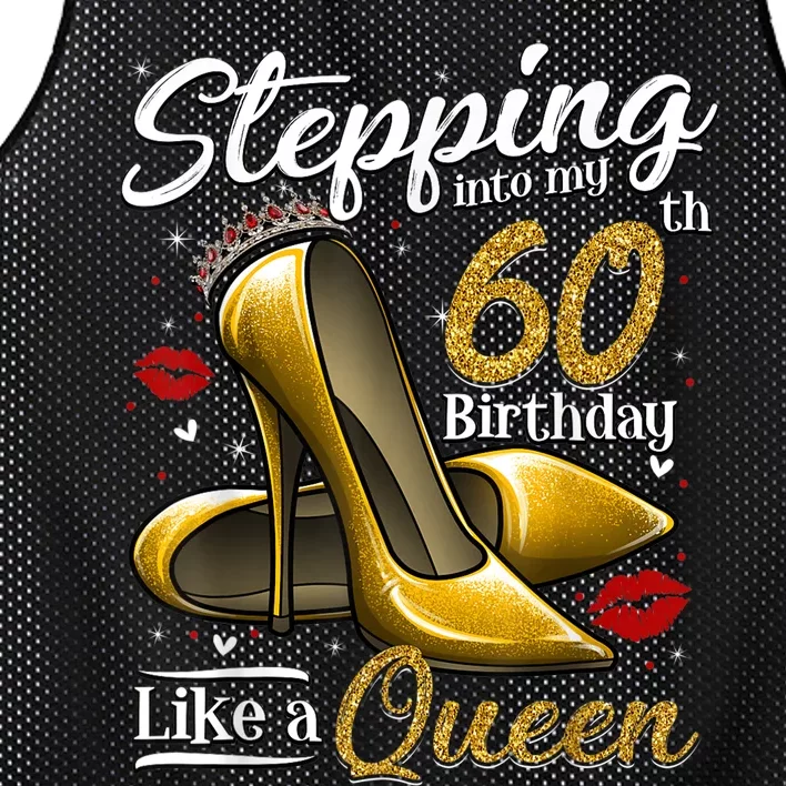 High Heels Stepping Into My 60th Birthday 60 and Fabulous Mesh Reversible Basketball Jersey Tank