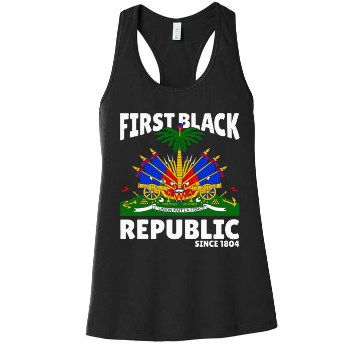 Haiti Heritage Since 1804 Proud Zoe Happy Haitian Women's Racerback Tank