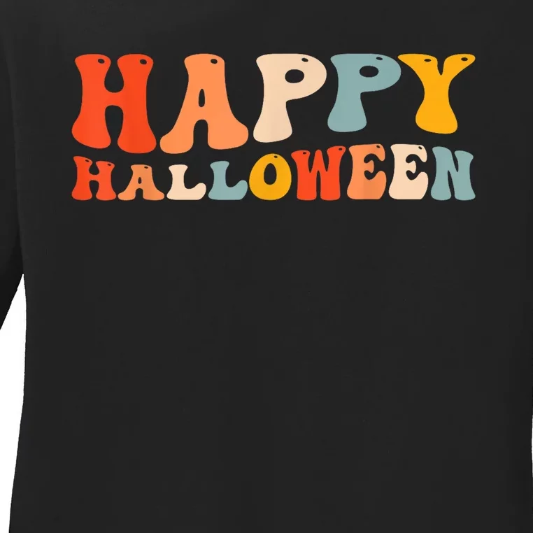 Happy Halloween Spooky Celebration Trick Or Treat Ladies Long Sleeve Shirt