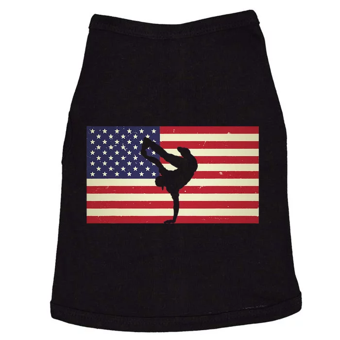 Hip Hop Street Break Dancing Teacher Patriotic American Flag Doggie Tank