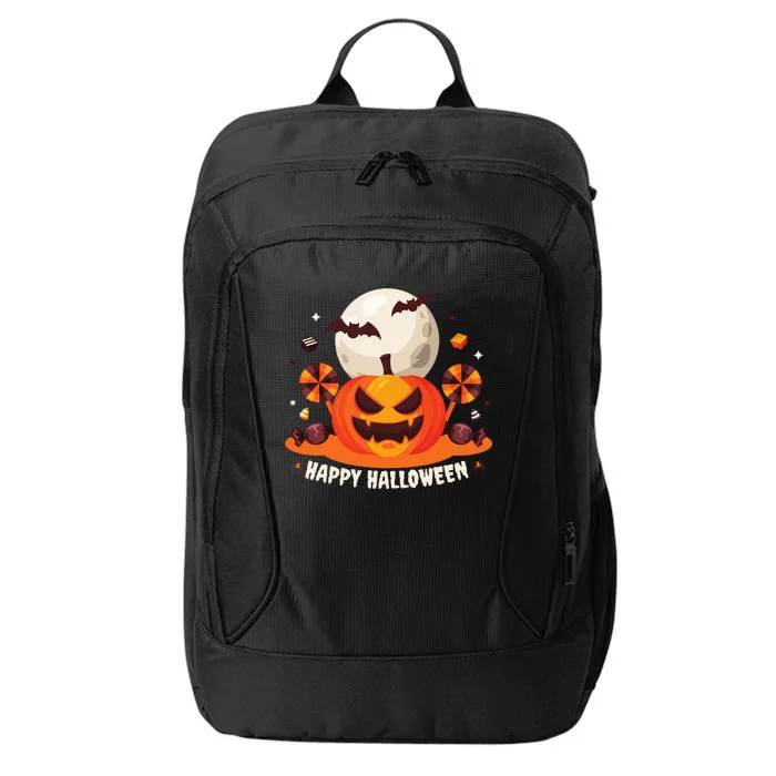 Happy Halloween Spooky Pumpkin Candy City Backpack