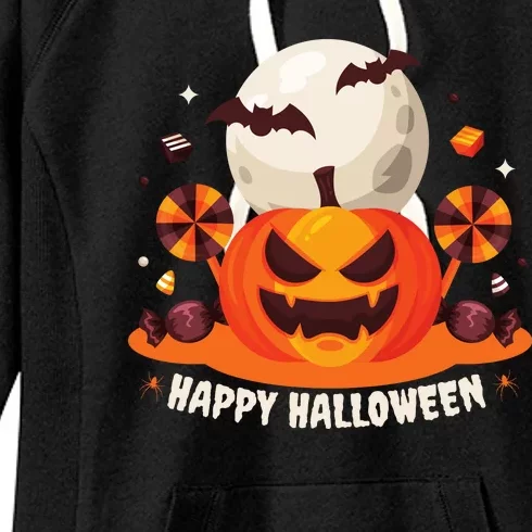 Happy Halloween Spooky Pumpkin Candy Women's Fleece Hoodie