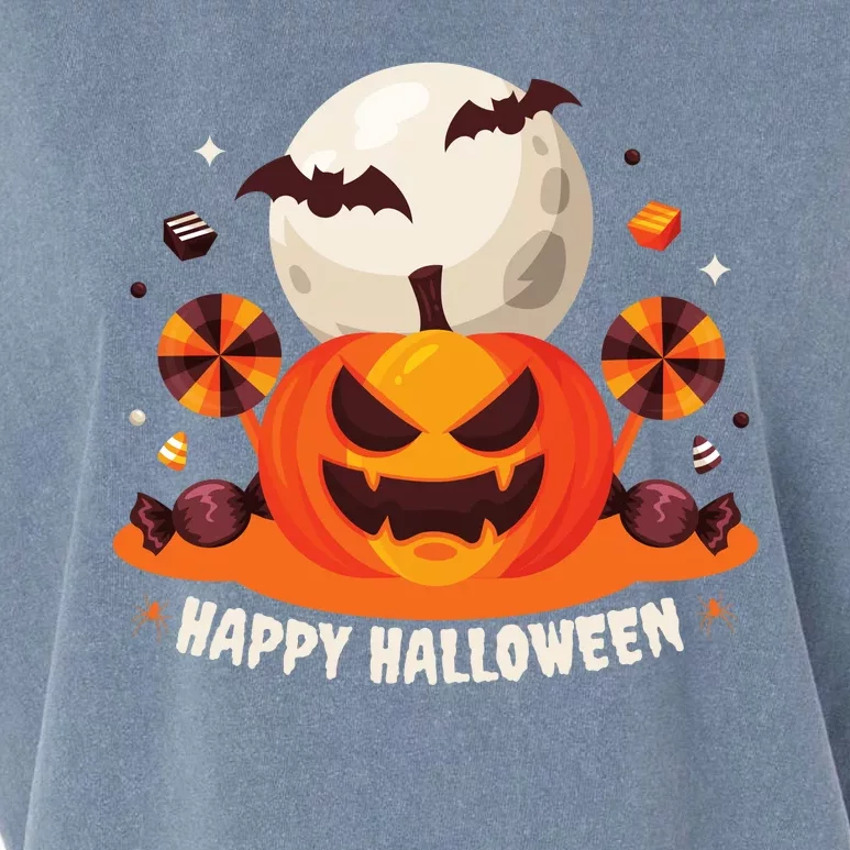 Happy Halloween Spooky Pumpkin Candy Garment-Dyed Women's Muscle Tee