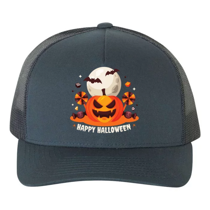 Happy Halloween Spooky Pumpkin Candy Yupoong Adult 5-Panel Trucker Hat