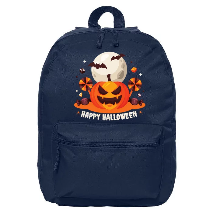 Happy Halloween Spooky Pumpkin Candy 16 in Basic Backpack