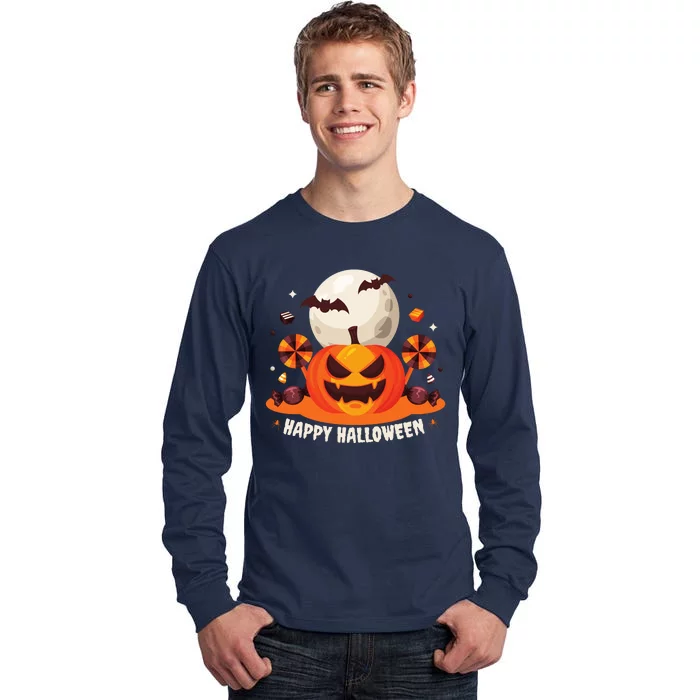 Happy Halloween Spooky Pumpkin Candy Tall Long Sleeve T-Shirt