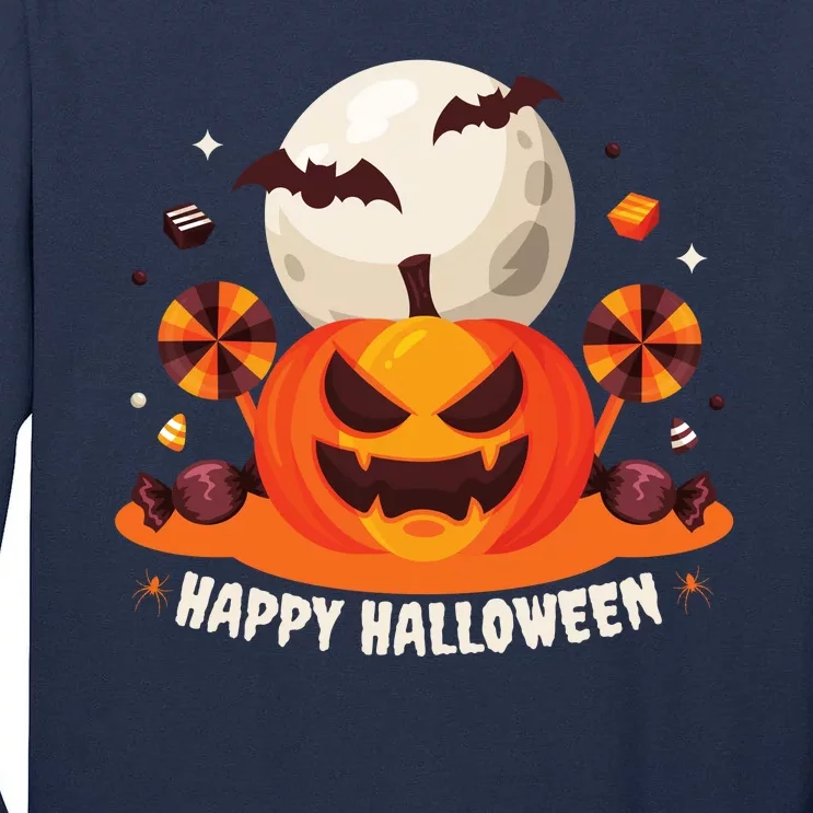 Happy Halloween Spooky Pumpkin Candy Tall Long Sleeve T-Shirt