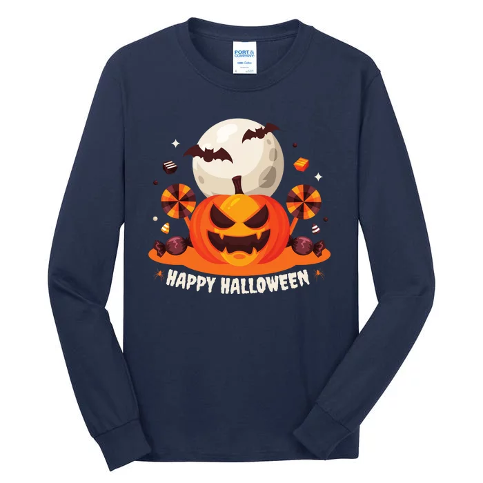 Happy Halloween Spooky Pumpkin Candy Tall Long Sleeve T-Shirt