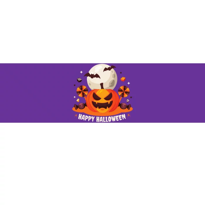 Happy Halloween Spooky Pumpkin Candy Bumper Sticker