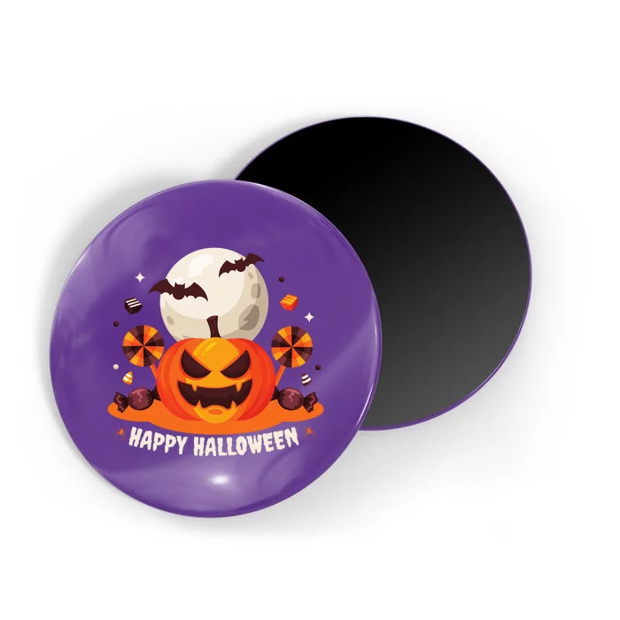 Happy Halloween Spooky Pumpkin Candy Magnet