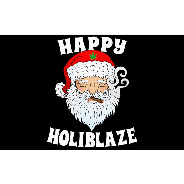 Happy Holiblaze Santa Smoking Weed Funny Christmas Bumper Sticker