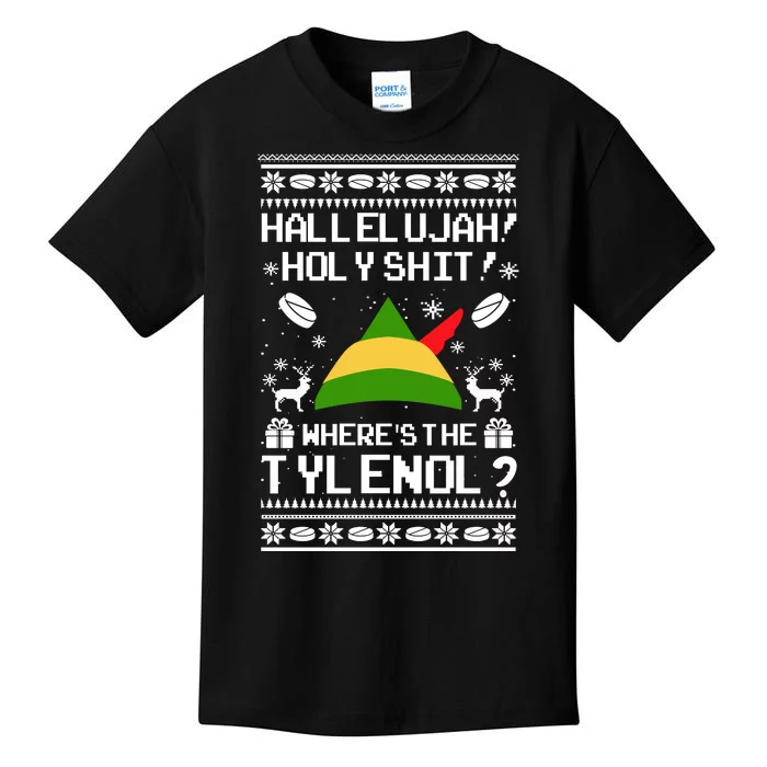 Hallelujah! Holy Shit! Wheres The Tylenol? Funny Vacation Christmast Gift Kids T-Shirt