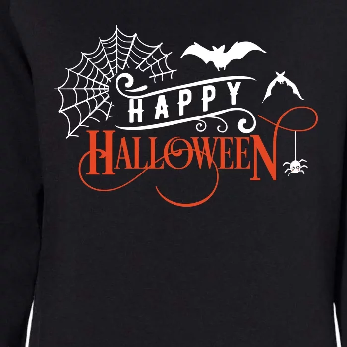 Happy Halloween Spiderweb Spooky Womens California Wash Sweatshirt