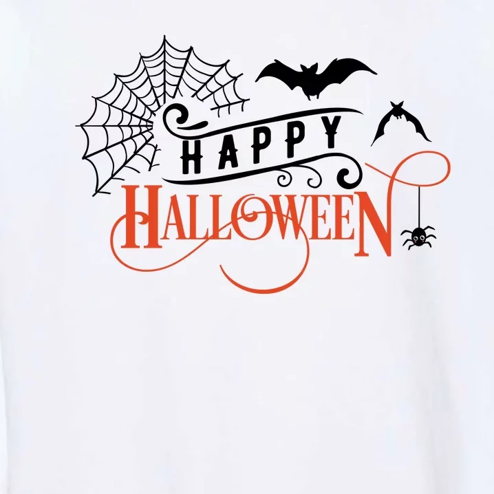 Happy Halloween Spiderweb Spooky Garment-Dyed Sweatshirt