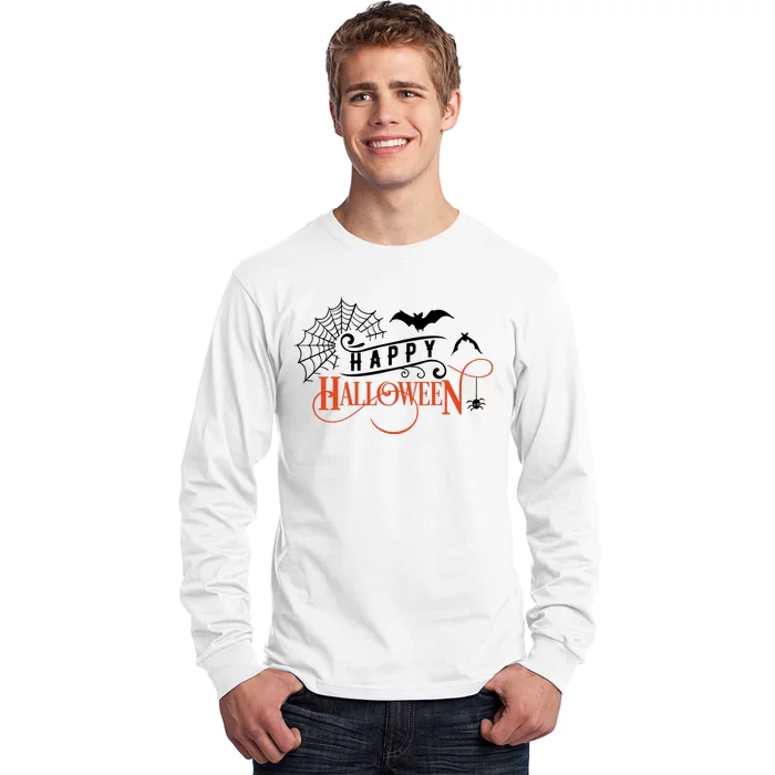 Happy Halloween Spiderweb Spooky Long Sleeve Shirt