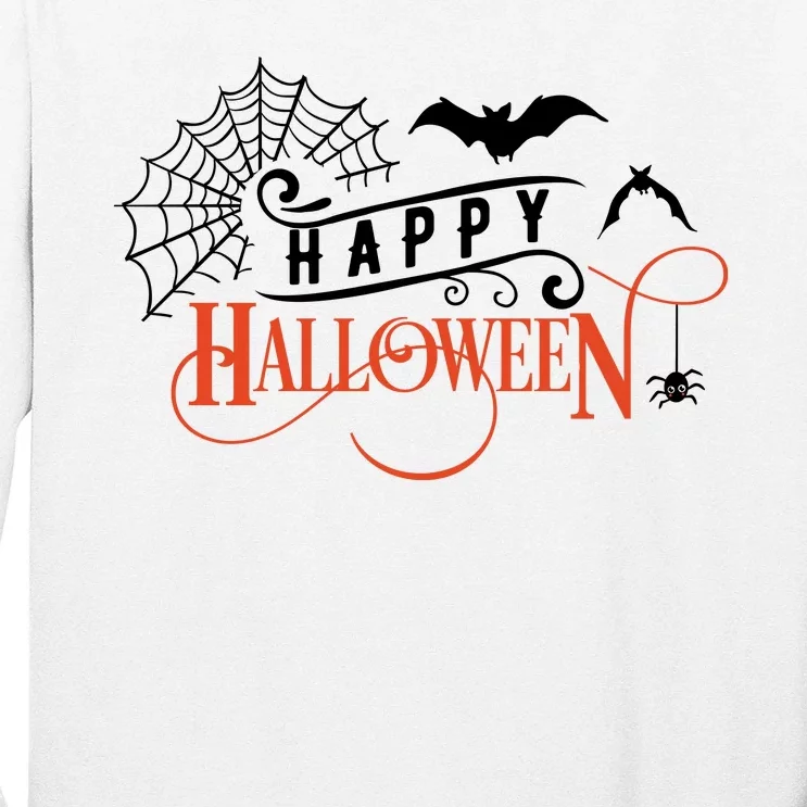 Happy Halloween Spiderweb Spooky Long Sleeve Shirt