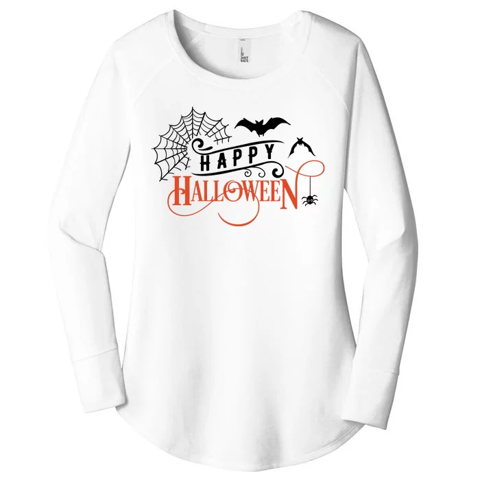 Happy Halloween Spiderweb Spooky Women's Perfect Tri Tunic Long Sleeve Shirt