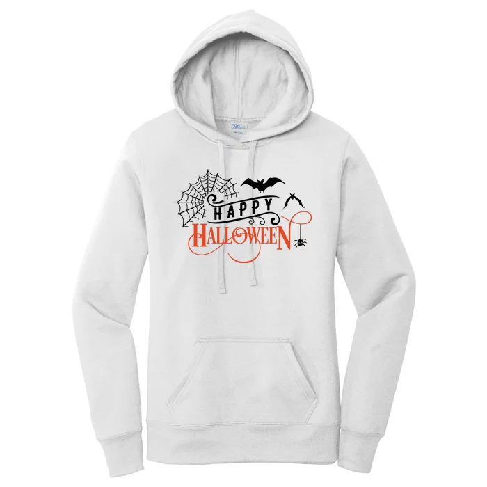 Happy Halloween Spiderweb Spooky Women's Pullover Hoodie