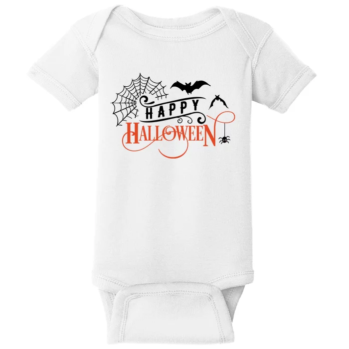 Happy Halloween Spiderweb Spooky Baby Bodysuit