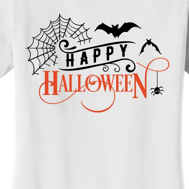 Happy Halloween Spiderweb Spooky Women's T-Shirt