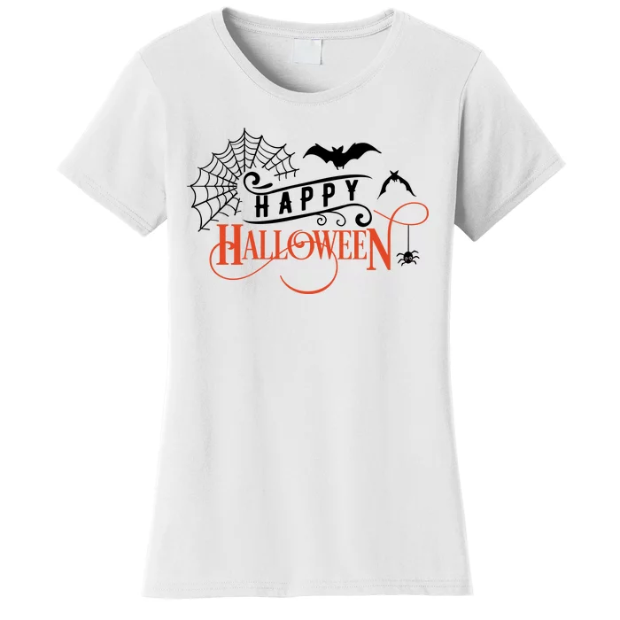 Happy Halloween Spiderweb Spooky Women's T-Shirt