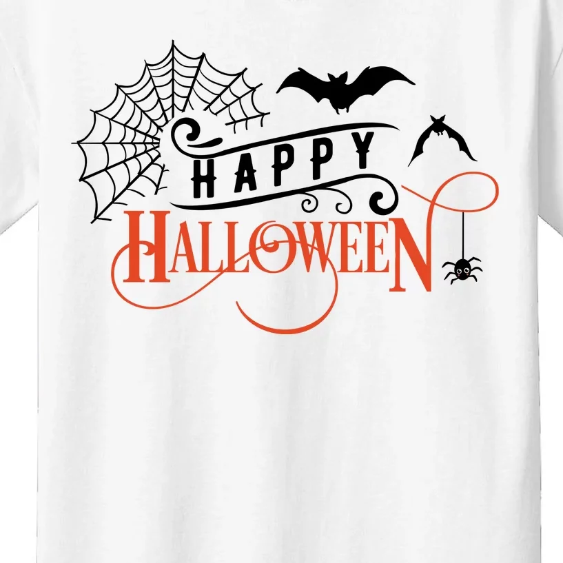 Happy Halloween Spiderweb Spooky Kids T-Shirt