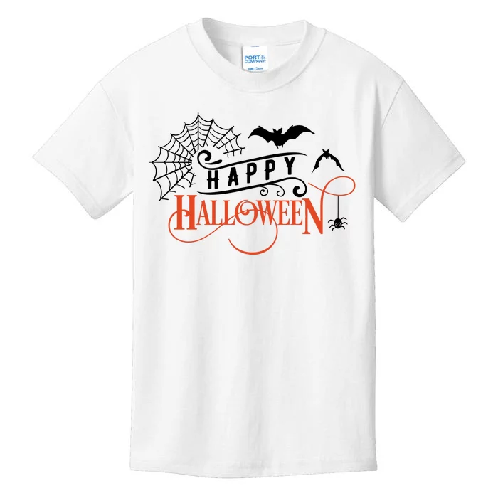 Happy Halloween Spiderweb Spooky Kids T-Shirt