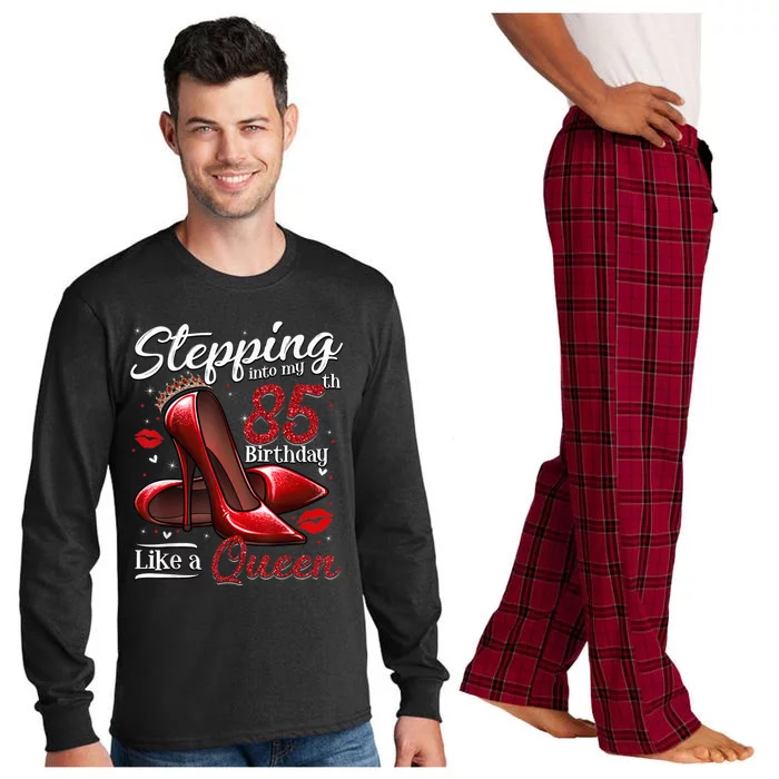 High Heels Stepping Into My 85th Birthday Present 85 and Fabulous Long Sleeve Pajama Set